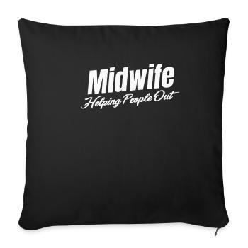Midwife helps people obstetricians - Sofa pillowcase 17,3'' x 17,3'' (45 x 45 cm) - black - Front