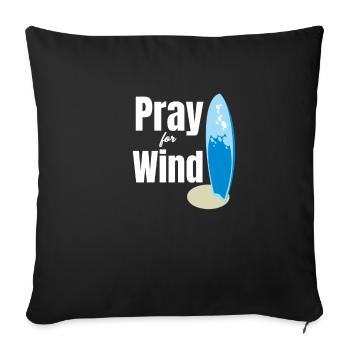 Pray for the Wind Fun Kitesurfing - Sofa pillowcase 17,3'' x 17,3'' (45 x 45 cm) - black - Front