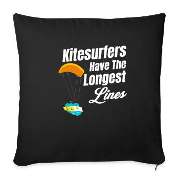 Kitesurfers have the longest windy sailboard - Sofa pillowcase 17,3'' x 17,3'' (45 x 45 cm) - black - Front