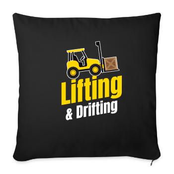 Lifting & Drifting Funny Forklift Driver Truck - Sofa pillowcase 17,3'' x 17,3'' (45 x 45 cm) - black - Front