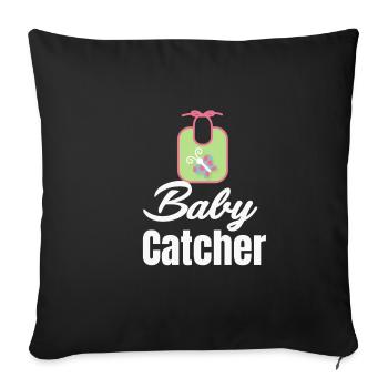 Baby Catcher Funny Midwife Obstetrician - Sofa pillowcase 17,3'' x 17,3'' (45 x 45 cm) - black - Front