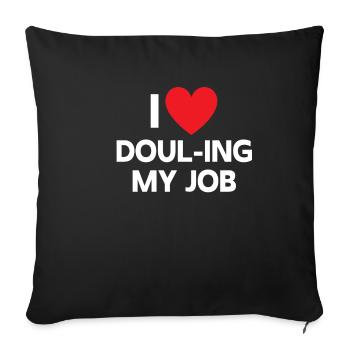 J’adore doubler mon travail Sage-femme - Housse de coussin décorative 45 x 45 cm - noir - Devant