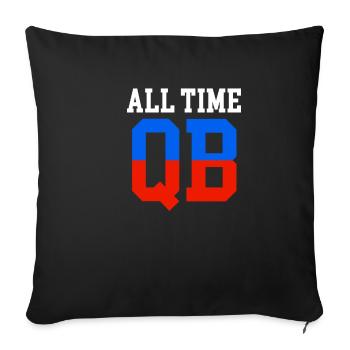 Tous les temps Qb Drôle Quarterback Football - Housse de coussin décorative 45 x 45 cm - noir - Devant