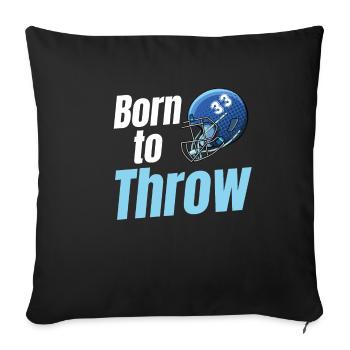 Geboren, Um Quarterback Soccer Kickoff Torwart - Sofakissenbezug 45 x 45 cm - Schwarz - Vorne