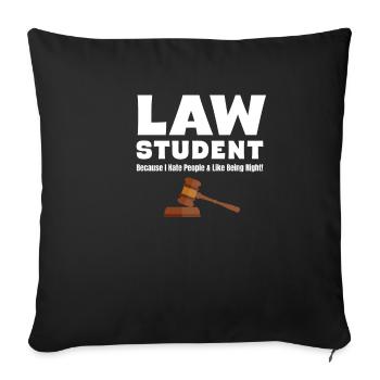 étudiant en droit, parce que je déteste les gens et que j’aime - Housse de coussin décorative 45 x 45 cm - noir - Devant