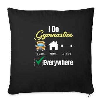 Je rends la gymnastique plus drôle partout - Housse de coussin décorative 45 x 45 cm - noir - Devant