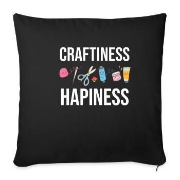 Crafts, Happiness, Pottery, Scrapbooking, Painter, Pottery - Sofa pillowcase 17,3'' x 17,3'' (45 x 45 cm) - black - Front