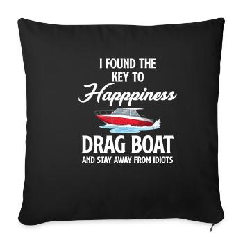 I've found the key to happiness: drag - Sofa pillowcase 17,3'' x 17,3'' (45 x 45 cm) - black - Front