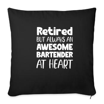 Retraité mais toujours un excellent barman - Housse de coussin décorative 45 x 45 cm - noir - Devant