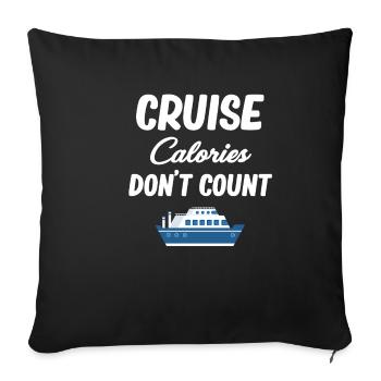 Cruise Calories Don't Count Honeymoon - Sofa pillowcase 17,3'' x 17,3'' (45 x 45 cm) - black - Front