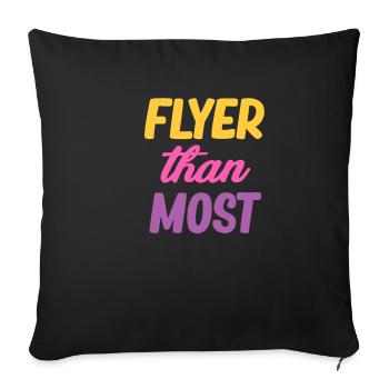 Flyer comme le Cheer Flyer le plus drôle - Housse de coussin décorative 45 x 45 cm - noir - Devant