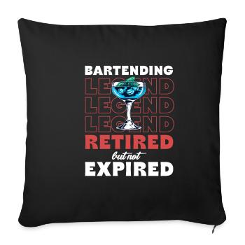 La légende du barman a pris sa retraite mais pas - Housse de coussin décorative 45 x 45 cm - noir - Devant
