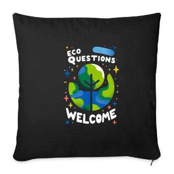 Eco Questions Welcome 2 - Sofakissenbezug 45 x 45 cm - Schwarz - Vorne