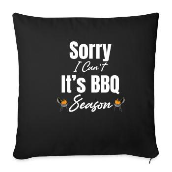 Désolé, je ne peux pas, c’est la saison des barbecues, - Housse de coussin décorative 45 x 45 cm - noir - Devant