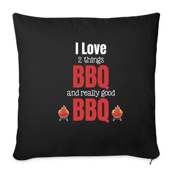 J’aime 2 choses : le barbecue et le très bon barbecue - Housse de coussin décorative 45 x 45 cm - noir - Devant