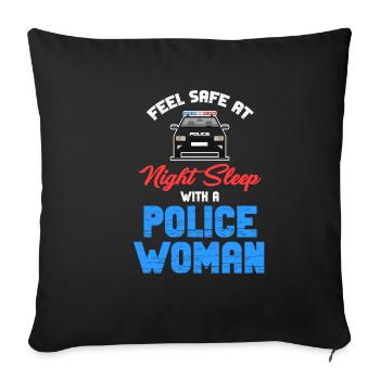 Sentez-vous en sécurité, dormez avec vous la nuit - Housse de coussin décorative 45 x 45 cm - noir - Devant