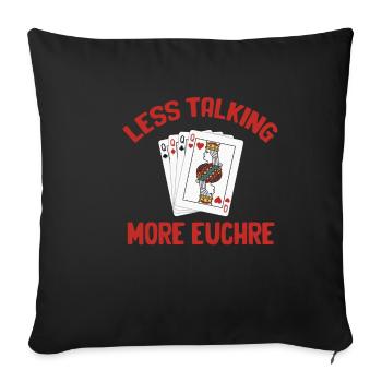 Moins de paroles, plus de Mahjong avec croupier du casino Euchre - Housse de coussin décorative 45 x 45 cm - noir - Devant