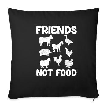 Friends Don't Eat Vegan Humor Fish Gardener - Sofa pillowcase 17,3'' x 17,3'' (45 x 45 cm) - black - Front