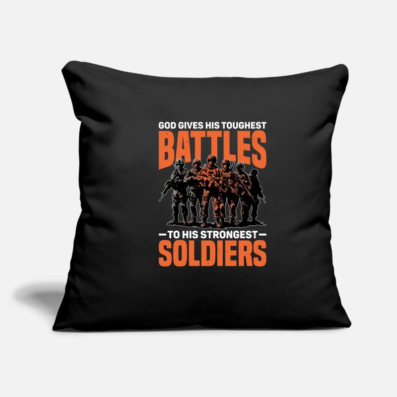 Dieu donne ses batailles les plus dures à ses 10 plus forts Housse de coussin décorative 45 x 45 cm