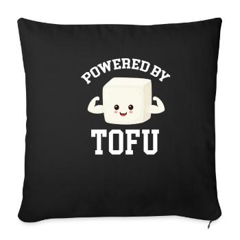 Powered By Tofu Tempeh Asian Miso Veggie Broccoli - Sofa pillowcase 17,3'' x 17,3'' (45 x 45 cm) - black - Front