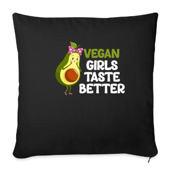 Vegan girls taste better, gardeners, - Sofa pillowcase 17,3'' x 17,3'' (45 x 45 cm) - black - Front