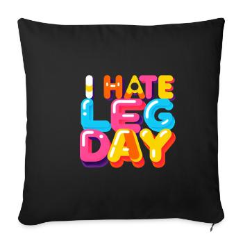 Je déteste les jambes Jour 33 - Housse de coussin décorative 45 x 45 cm - noir - Devant