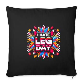 Je déteste les jambes Jour 35 - Housse de coussin décorative 45 x 45 cm - noir - Devant