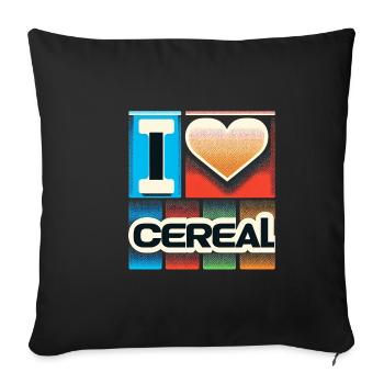 I Love Cereal 11 - Sofa pillowcase 17,3'' x 17,3'' (45 x 45 cm) - black - Front