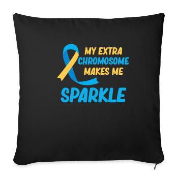 Mon chromosome supplémentaire me fait briller. - Housse de coussin décorative 45 x 45 cm - noir - Devant