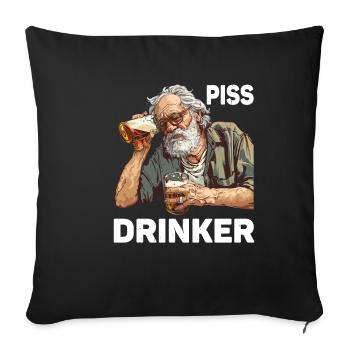Piss Drinker 46 - Sofakissenbezug 45 x 45 cm - Schwarz - Vorne