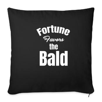 Fortune Favours The Bald Bearded Hairstylist - Sofa pillowcase 17,3'' x 17,3'' (45 x 45 cm) - black - Front