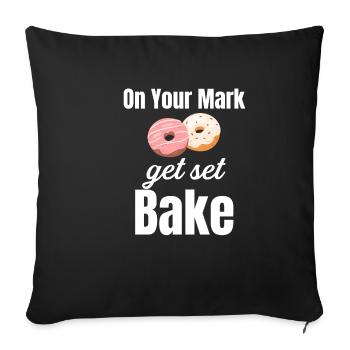 Ready, bake! Culinary bread - Sofa pillowcase 17,3'' x 17,3'' (45 x 45 cm) - black - Front