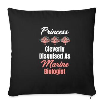 Princess skilled as a marine biologist - Sofa pillowcase 17,3'' x 17,3'' (45 x 45 cm) - black - Front