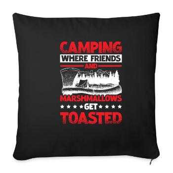Camping Where Friends and Marshmallows Toast 2 - Sofa pillowcase 17,3'' x 17,3'' (45 x 45 cm) - black - Front