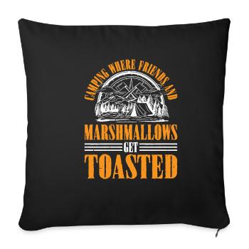 Camping Where Friends and Marshmallows Toast 3 - Sofa pillowcase 17,3'' x 17,3'' (45 x 45 cm) - black - Front