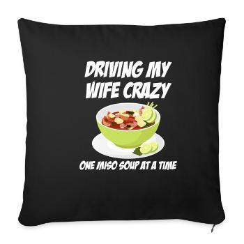 Driving My Wife Mad A - Sofa pillowcase 17,3'' x 17,3'' (45 x 45 cm) - black - Front