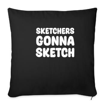 Sketcher aller à Sketch Painter Draw - Housse de coussin décorative 45 x 45 cm - noir - Devant