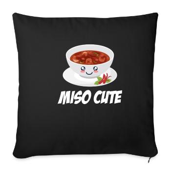 Miso Sweet Miso Puns Asian Chinese - Sofa pillowcase 17,3'' x 17,3'' (45 x 45 cm) - black - Front