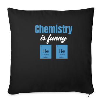 Chemistry is funny. He He Science Periodic - Sofa pillowcase 17,3'' x 17,3'' (45 x 45 cm) - black - Front