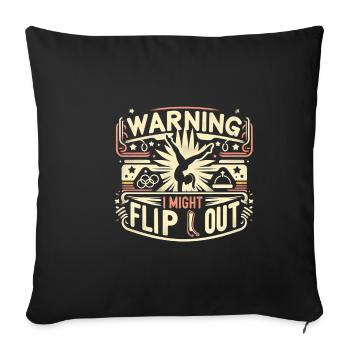 Attention, je pourrais me retourner 12 - Housse de coussin décorative 45 x 45 cm - noir - Devant