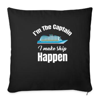 I'm the captain I'm on a - Sofa pillowcase 17,3'' x 17,3'' (45 x 45 cm) - black - Front