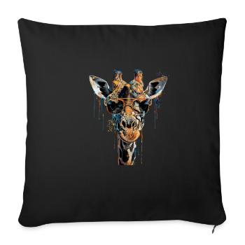 Cool Sunglasses Giraffe Covered In Rainbow Paint - Sofa pillowcase 17,3'' x 17,3'' (45 x 45 cm) - black - Front