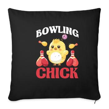 Bowling Chick 21 - Sofakissenbezug 45 x 45 cm - Schwarz - Vorne