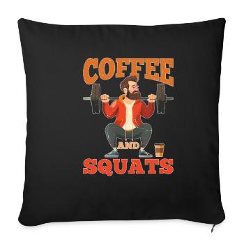 Café Et Squats 14 - Housse de coussin décorative 45 x 45 cm - noir - Devant