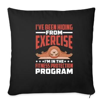 Je suis dans le programme de protection de la condition physique 6 - Housse de coussin décorative 45 x 45 cm - noir - Devant