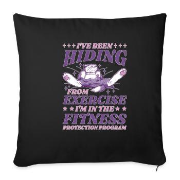 Je suis dans le programme de protection de la condition physique 5 - Housse de coussin décorative 45 x 45 cm - noir - Devant