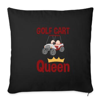 Voiturette de golf Queen 2 - Housse de coussin décorative 45 x 45 cm - noir - Devant