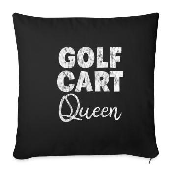 Voiturette de golf Queen 3 - Housse de coussin décorative 45 x 45 cm - noir - Devant