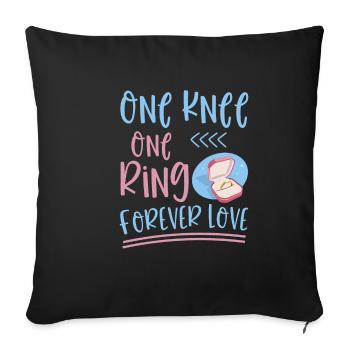Un genou une bague Amour éternel 4 - Housse de coussin décorative 45 x 45 cm - noir - Devant