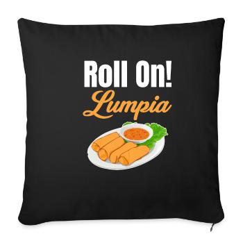 Continuez à rouler ! Lumpia Pinoy Shanghai Lover Adobo - Housse de coussin décorative 45 x 45 cm - noir - Devant